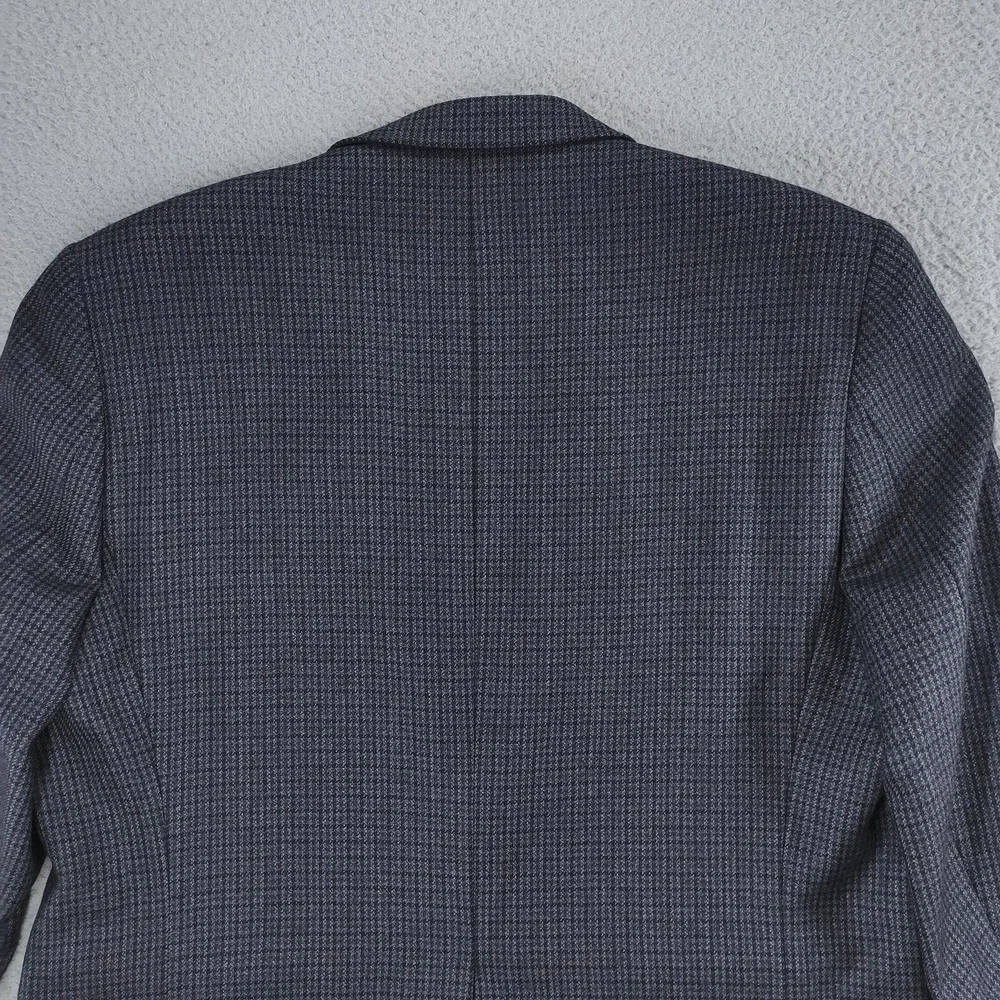Chaps Blazer Mens 48L Gray Check Lambswool Tweed Sport Coat Jacket Big Tall
